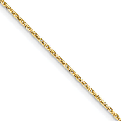 16 Inch 14K Yellow Gold 1.05mm D/C Cable Chain Necklace