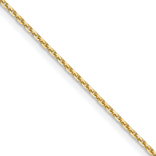 16 Inch 14K Yellow Gold 1.05mm D/C Cable Chain Necklace