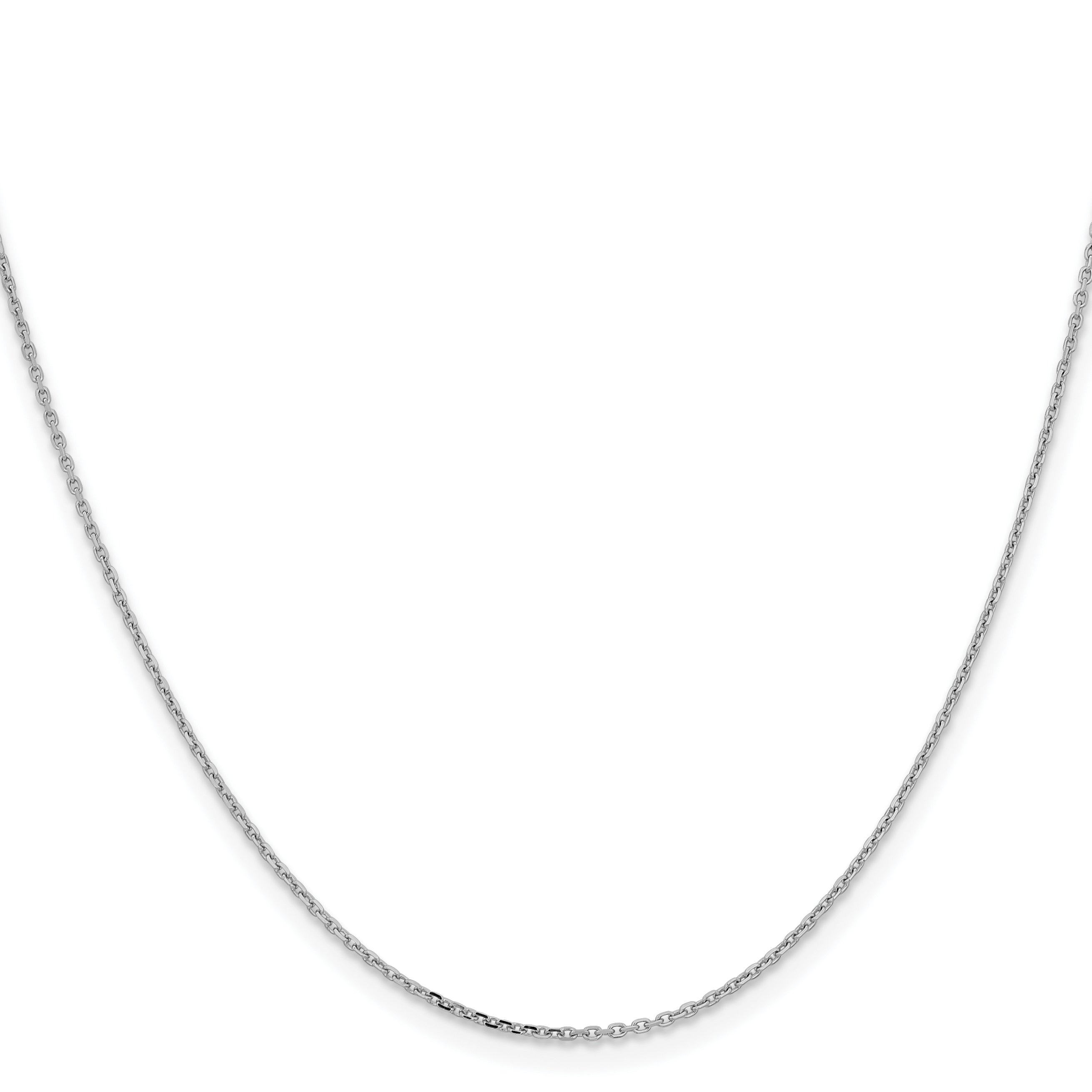 16 Inch 14K White Gold 1.05mm D/C Cable Chain Necklace