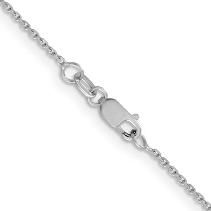 18 Inch 14K White Gold 1.05mm D/C Cable Chain Necklace