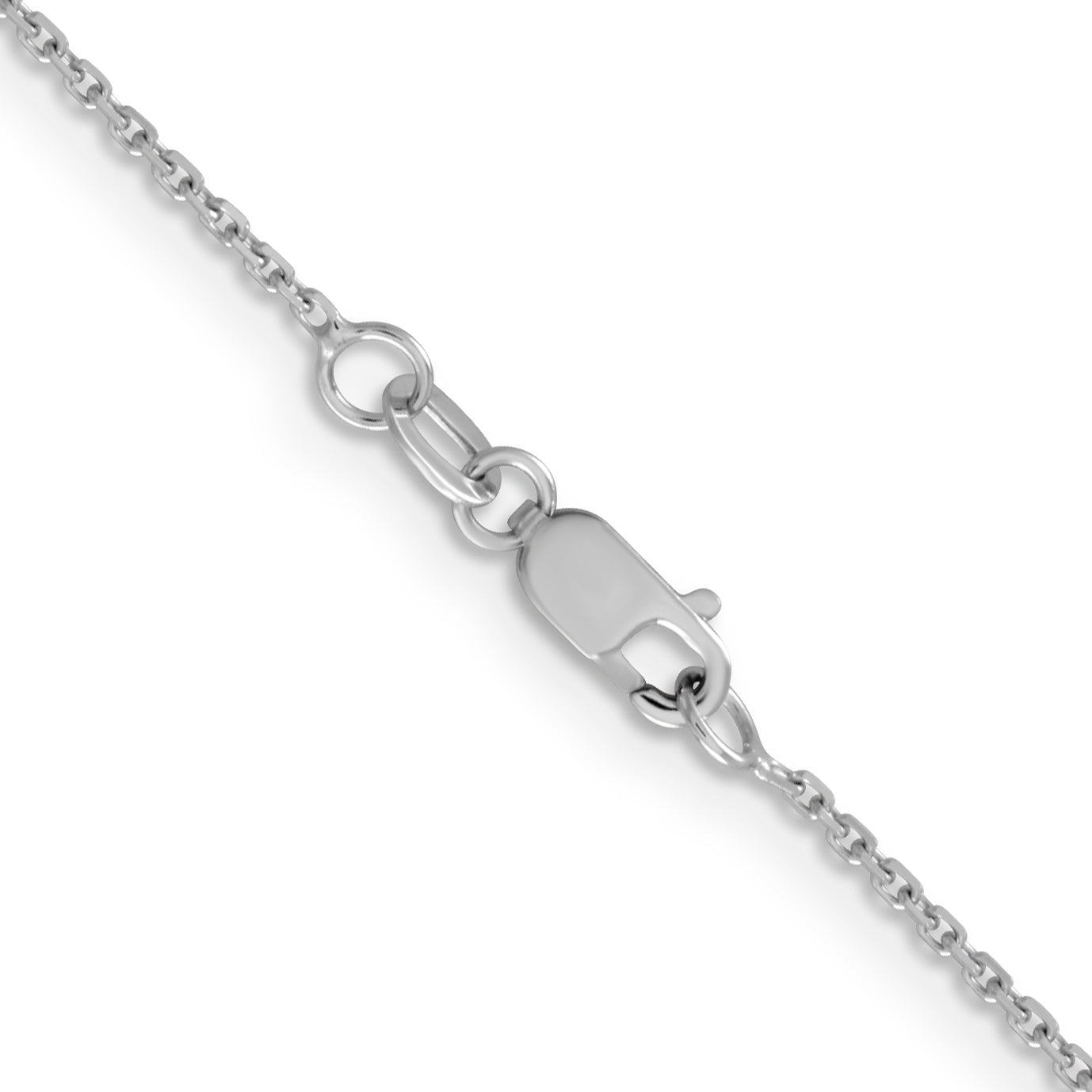 16 Inch 14K White Gold 1.05mm D/C Cable Chain Necklace