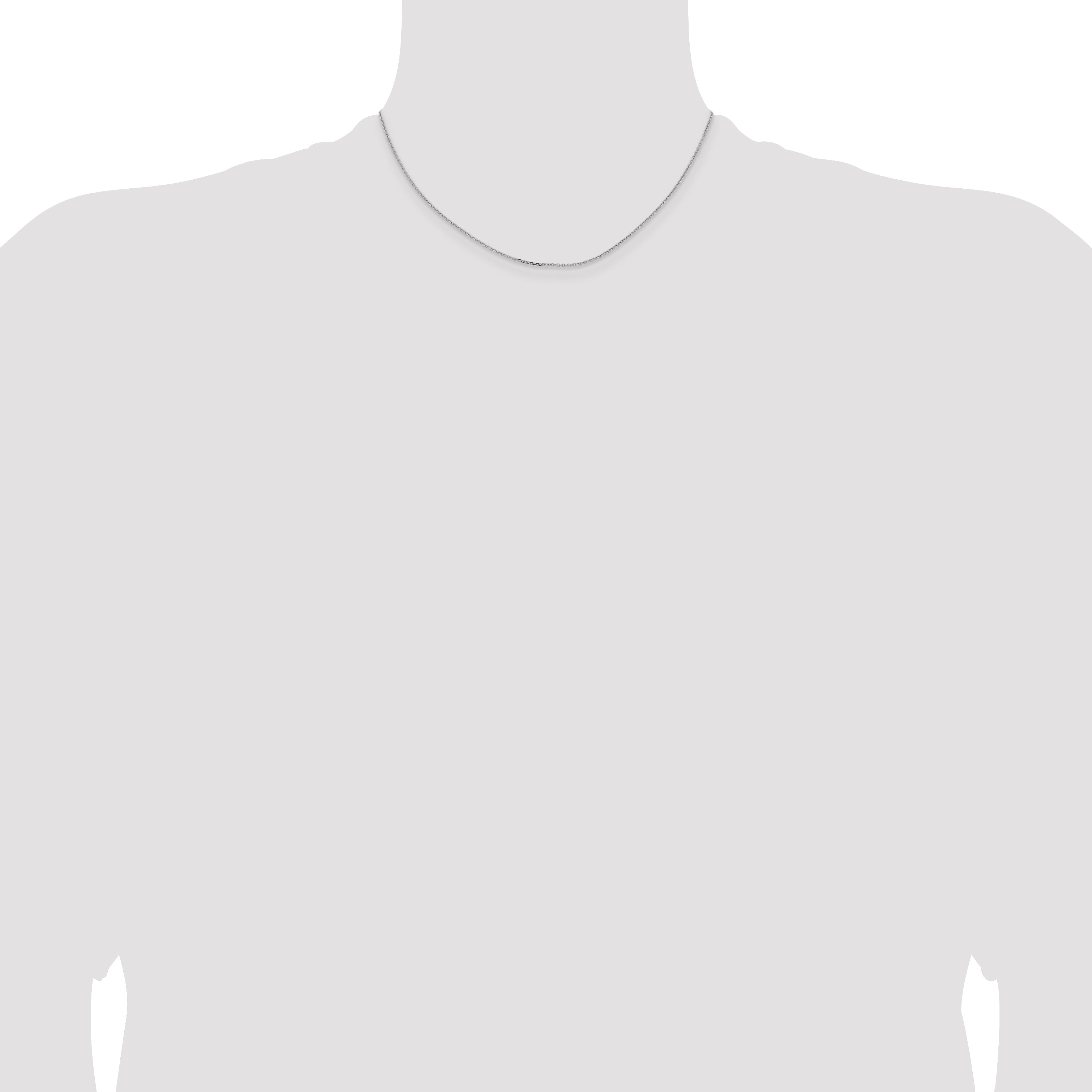 16 Inch 14K White Gold 1.05mm D/C Cable Chain Necklace