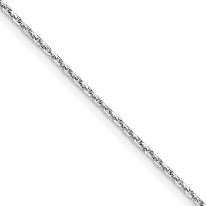 16 Inch 14K White Gold 1.05mm D/C Cable Chain Necklace