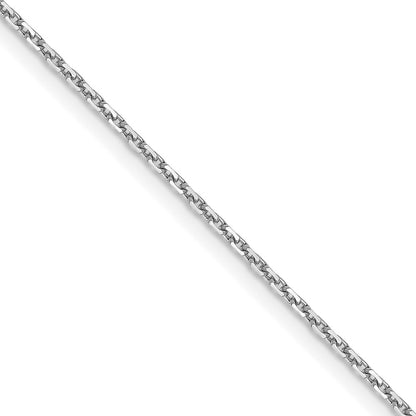 2 Inch 14K White Gold 1.05mm D/C Cable Chain Necklace