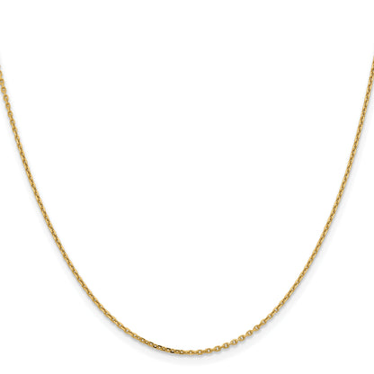 18 Inch 14K Yellow Gold 1.4mm D/C Cable Chain Necklace