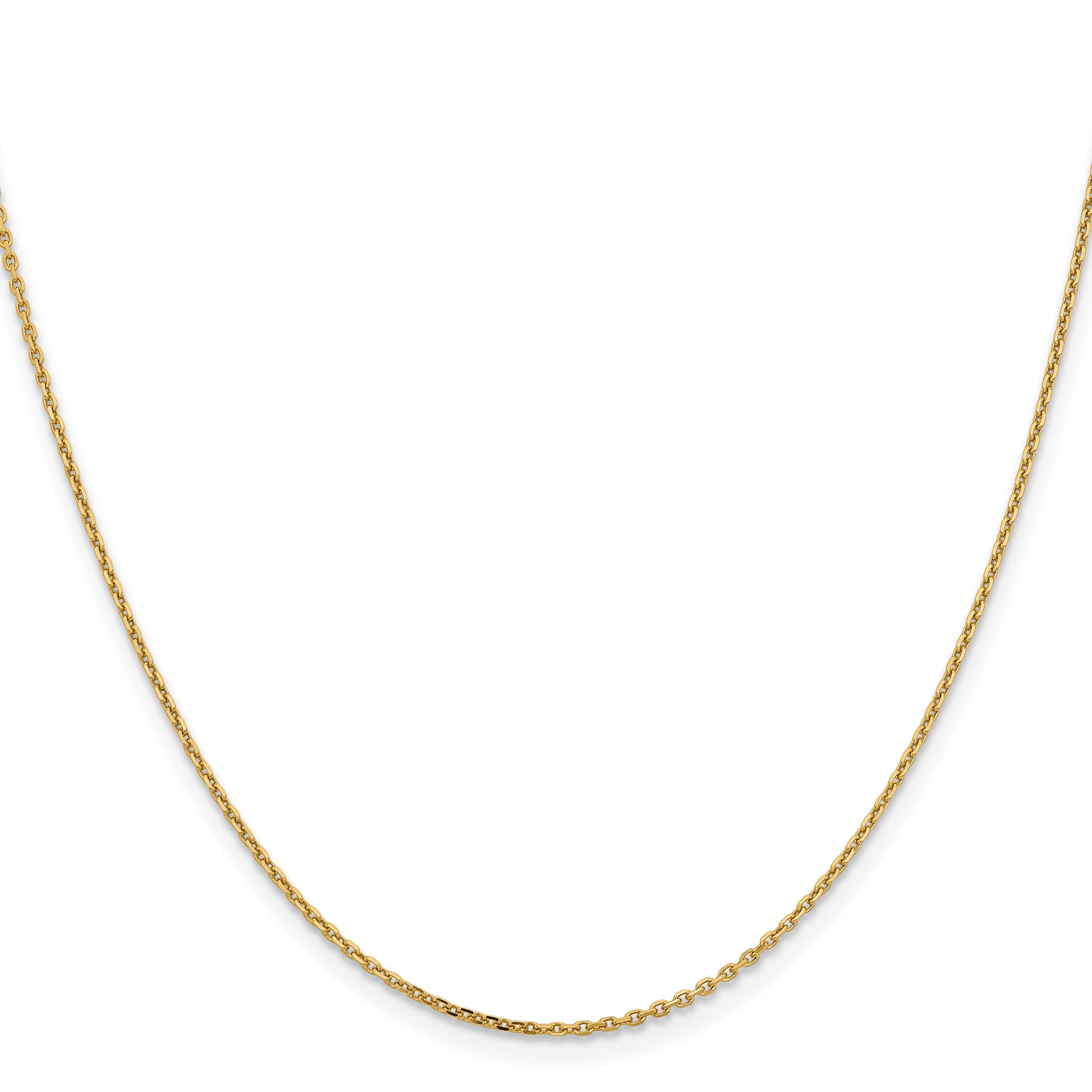 24 Inch 14K White Gold 1.4mm D/C Cable Chain Necklace
