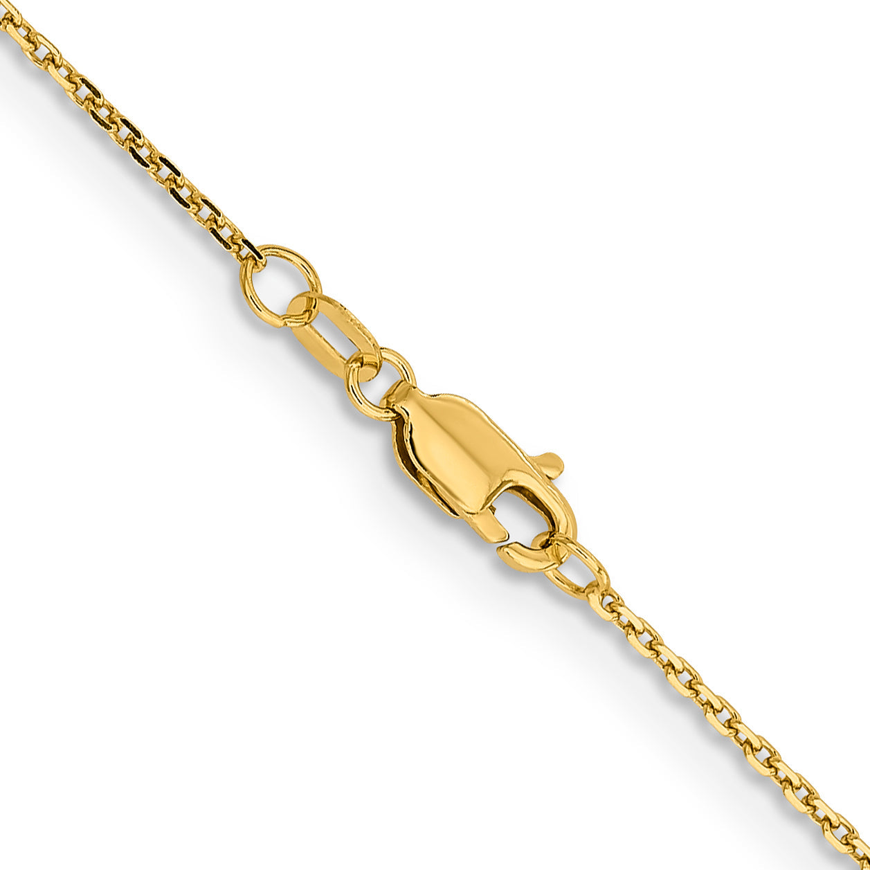16 Inch 14K Yellow Gold 1.4mm D/C Cable Chain Necklace