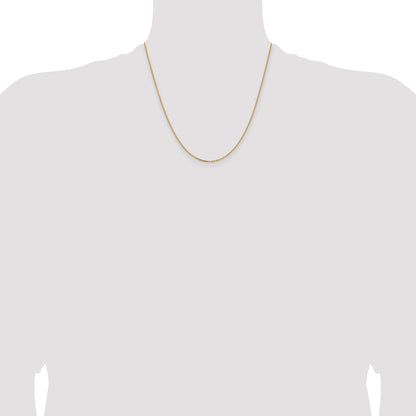 2 Inch 14K Yellow Gold 1.4mm D/C Cable Chain Necklace