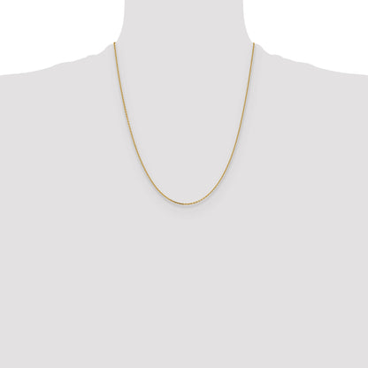 22 Inch 14K White Gold 1.4mm D/C Cable Chain Necklace