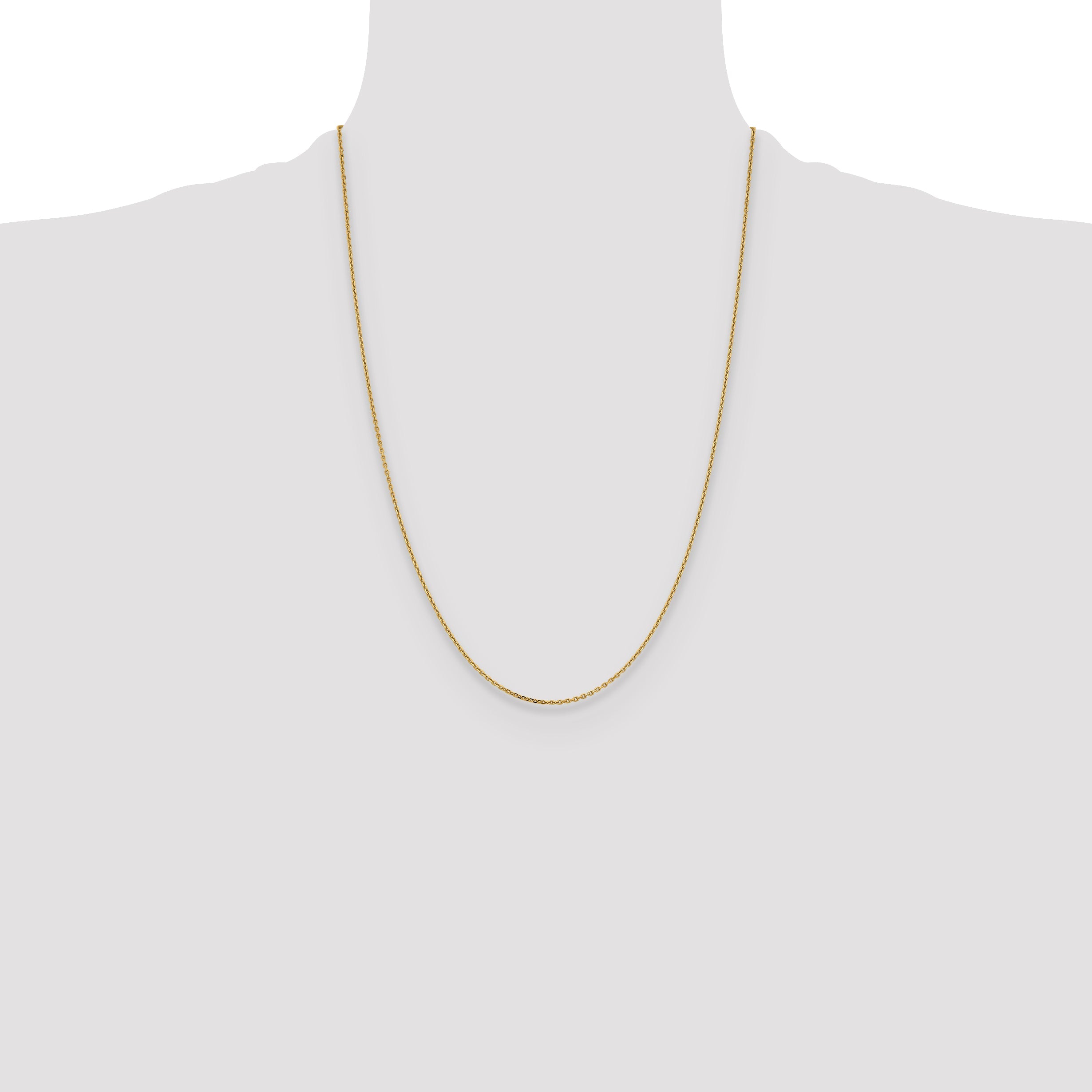 24 Inch 14K White Gold 1.4mm D/C Cable Chain Necklace