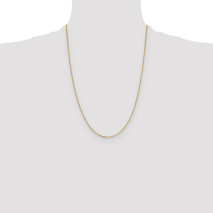 24 Inch 14K White Gold 1.4mm D/C Cable Chain Necklace