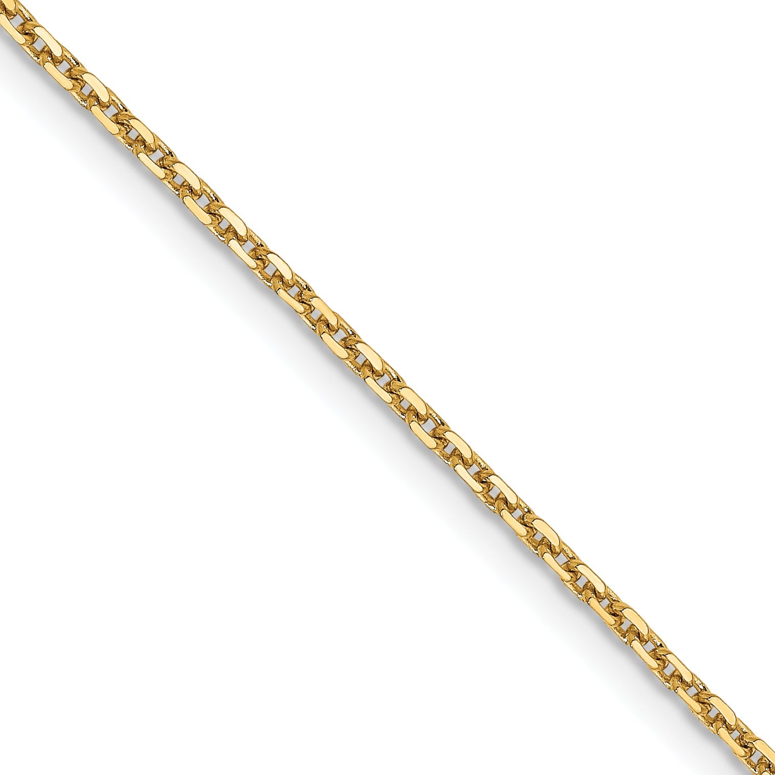 2 Inch 14K Yellow Gold 1.4mm D/C Cable Chain Necklace