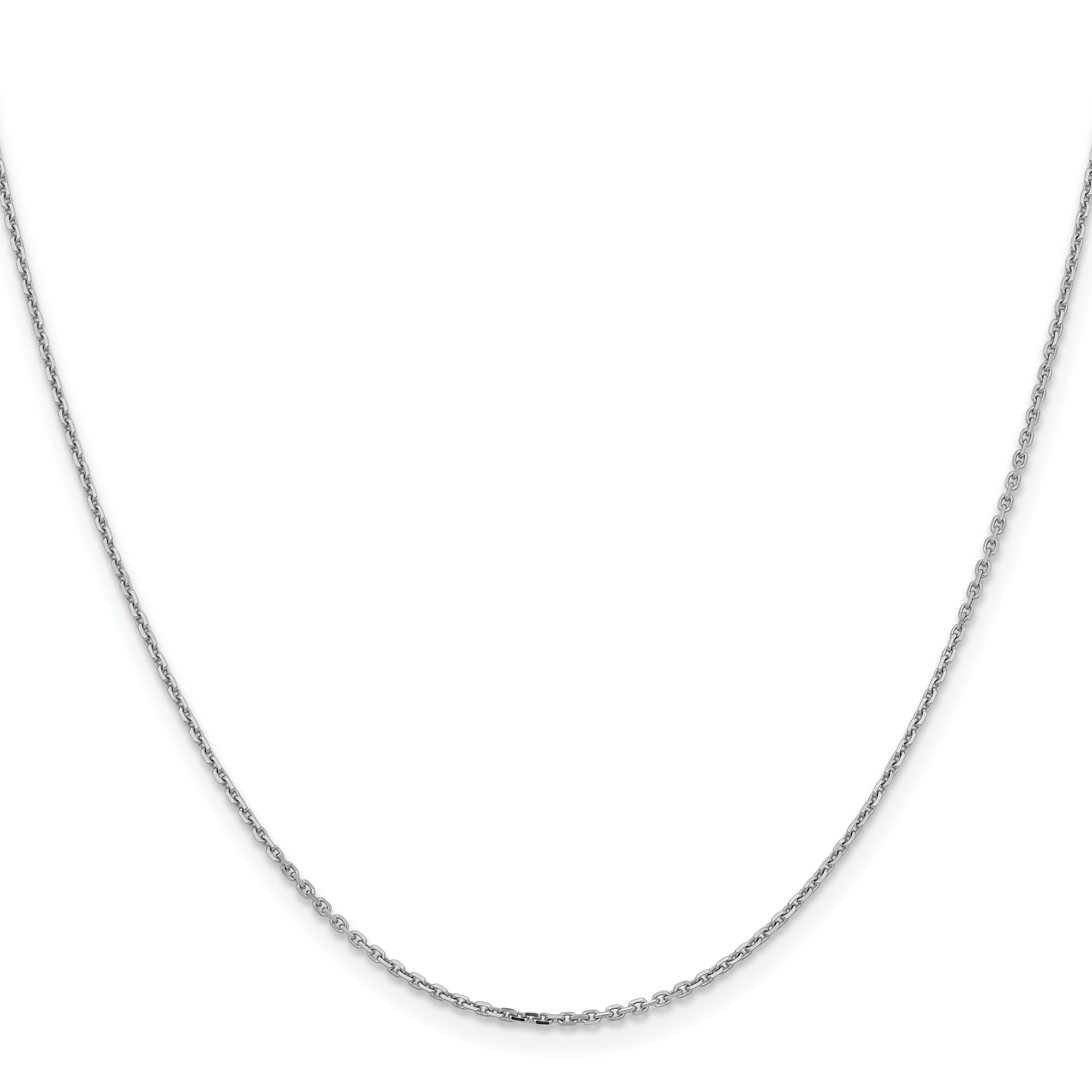 16 Inch 14K White Gold 1.4mm D/C Cable Chain Necklace