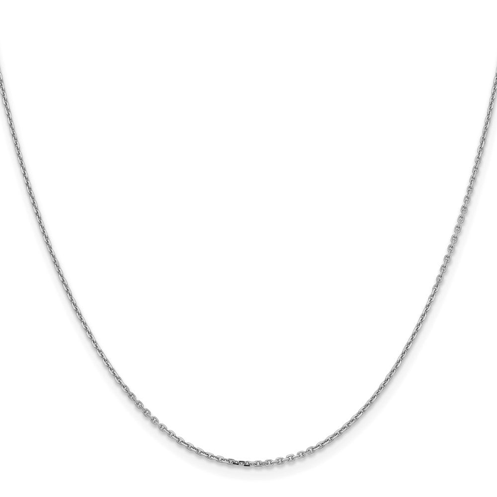 22 Inch 14K White Gold 1.4mm D/C Cable Chain Necklace