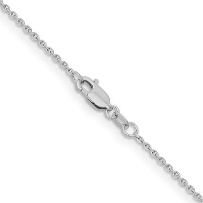 2 Inch 14K White Gold 1.4mm D/C Cable Chain Necklace