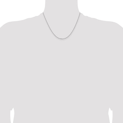 18 Inch 14K White Gold 1.4mm D/C Cable Chain Necklace