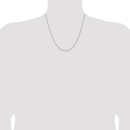 2 Inch 14K White Gold 1.4mm D/C Cable Chain Necklace