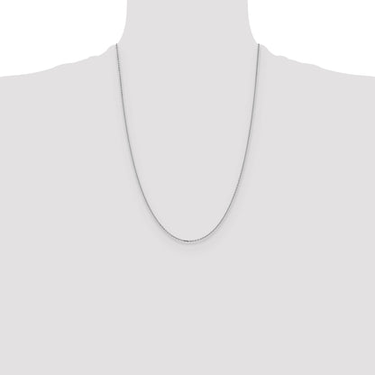 24 Inch 14K White Gold 1.4mm D/C Cable Chain Necklace