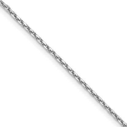 2 Inch 14K White Gold 1.4mm D/C Cable Chain Necklace