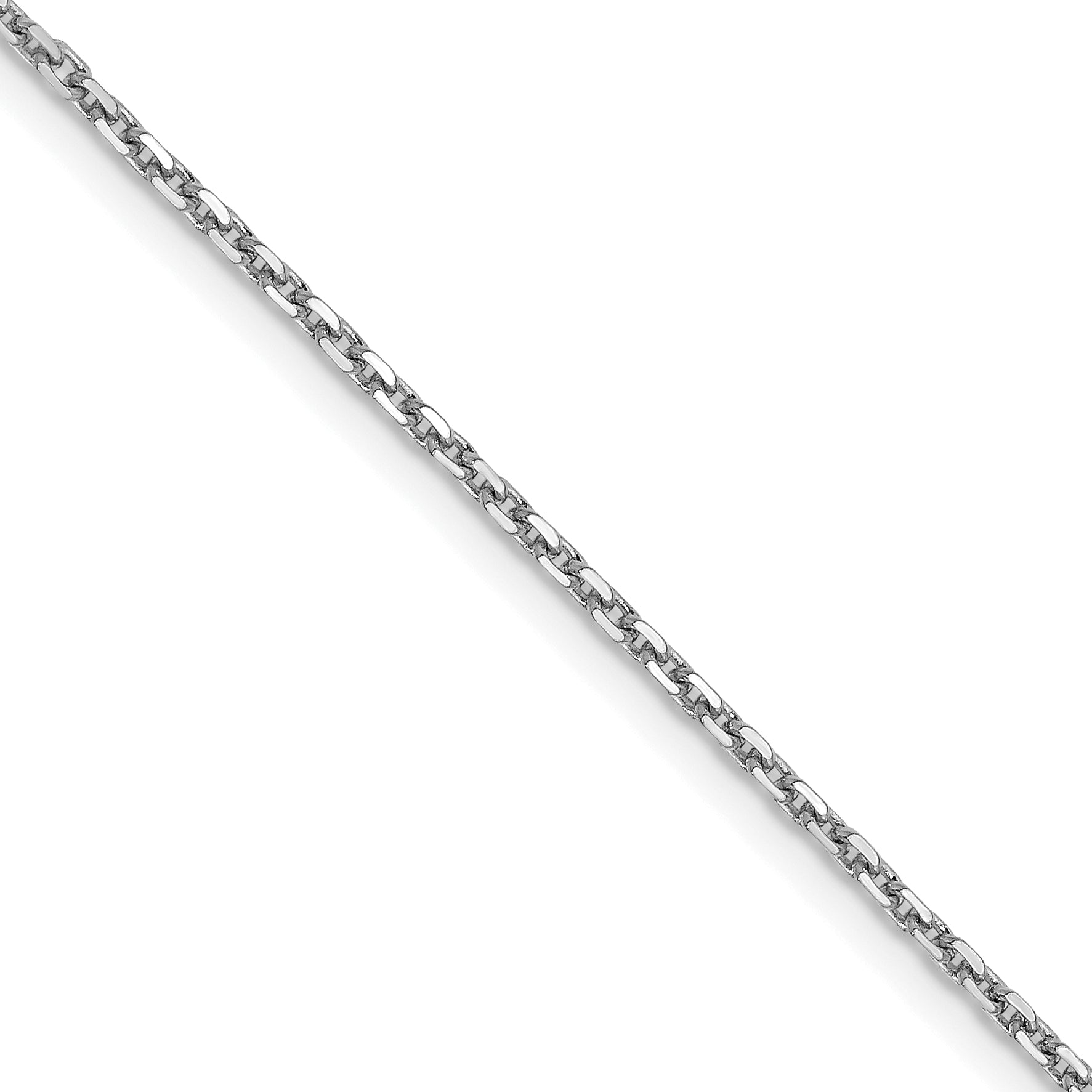 16 Inch 14K White Gold 1.4mm D/C Cable Chain Necklace