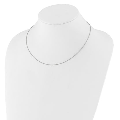 18 Inch 14K White Gold 1.4mm Round Cable 1In+1In Adjustable Chain Necklace