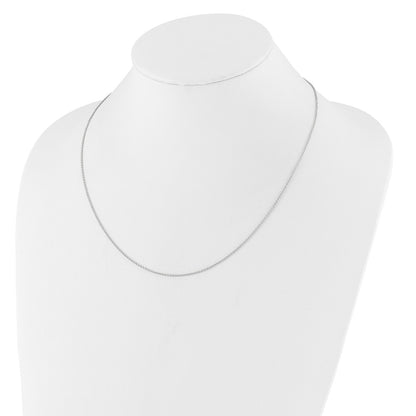 18 Inch 14K White Gold 1.4mm Round Cable 1In+1In Adjustable Chain Necklace