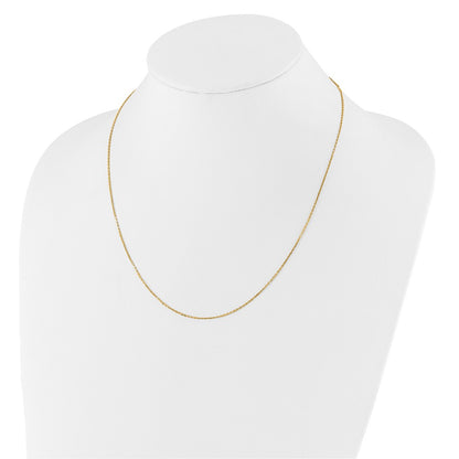 26 Inch 14K Yellow Gold 1.1mm D/C Square Cable 2In+2In Adjustable Chain Necklace