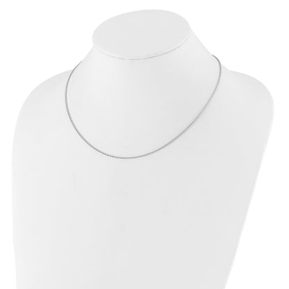 2 Inch 14K White Gold 1.4mm D/C Open Franco 1In+1In Adjustable Chain Necklace