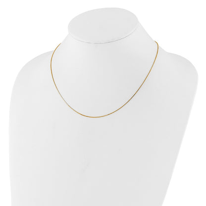 2 Inch 14K Yellow Gold .7mm Box 1In+1In Adjustable Chain Necklace