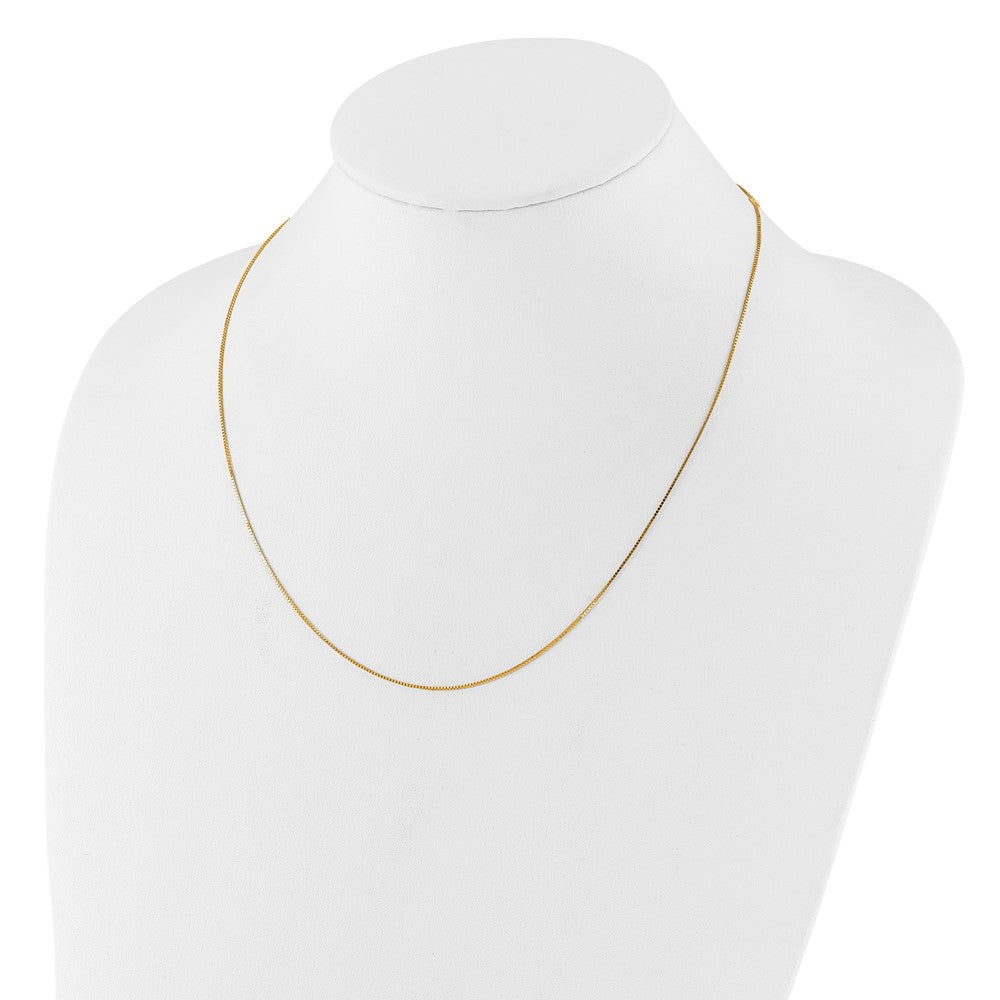 2 Inch 14K Yellow Gold .7mm Box 1In+1In Adjustable Chain Necklace