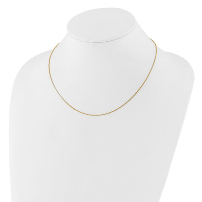 18 Inch 14K Yellow Gold .85mm Box 1In+1In Adjustable Chain Necklace