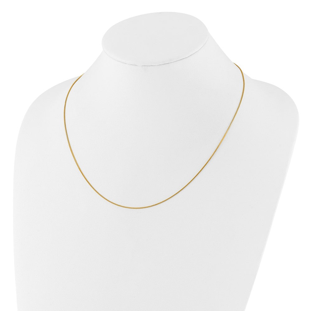 2 Inch 14K Yellow Gold .85mm Box 1In+1In Adjustable Chain Necklace