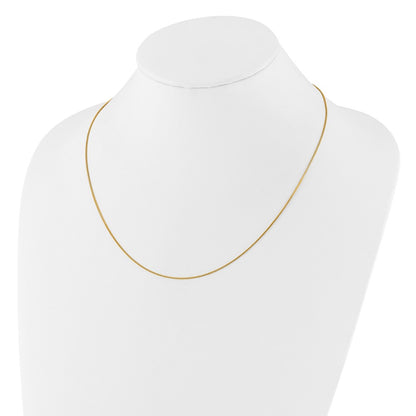 2 Inch 14K Yellow Gold .85mm Box 1In+1In Adjustable Chain Necklace