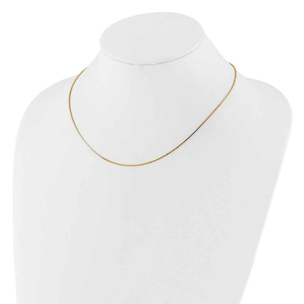 2 Inch 14K Yellow Gold .95mm Box 1In+1In Adjustable Chain Necklace