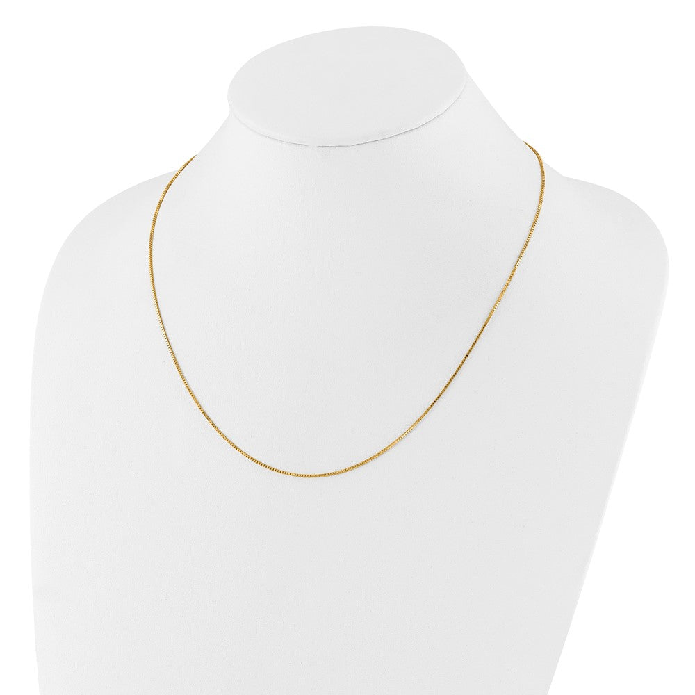 18 Inch 14K Yellow Gold .95mm Box 1In+1In Adjustable Chain Necklace