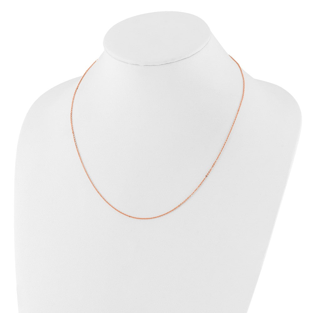 2 Inch 14K Rose Gold 1.2mm Flat Cable 1In+1In Adjustable Chain Necklace
