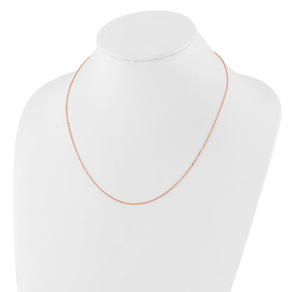 18 Inch 14K Rose Gold 1.2mm Flat Cable 1In+1In Adjustable Chain Necklace