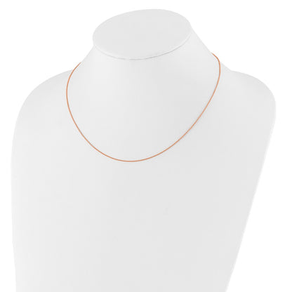 2 Inch 14K Rose Gold 1.25mm Round Cable 1In+1In Adjustable Chain Necklace