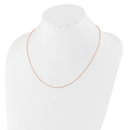 2 Inch 14K Rose Gold 1.25mm Round Cable 1In+1In Adjustable Chain Necklace