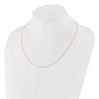22 Inch 14K Rose Gold Adjustable 1mm D/C Cable Chain Necklace