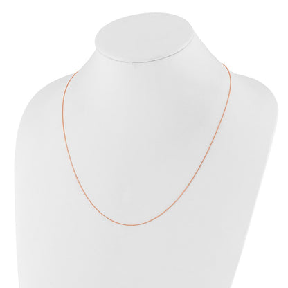 22 Inch 14K Rose Gold Adjustable 1mm D/C Cable Chain Necklace