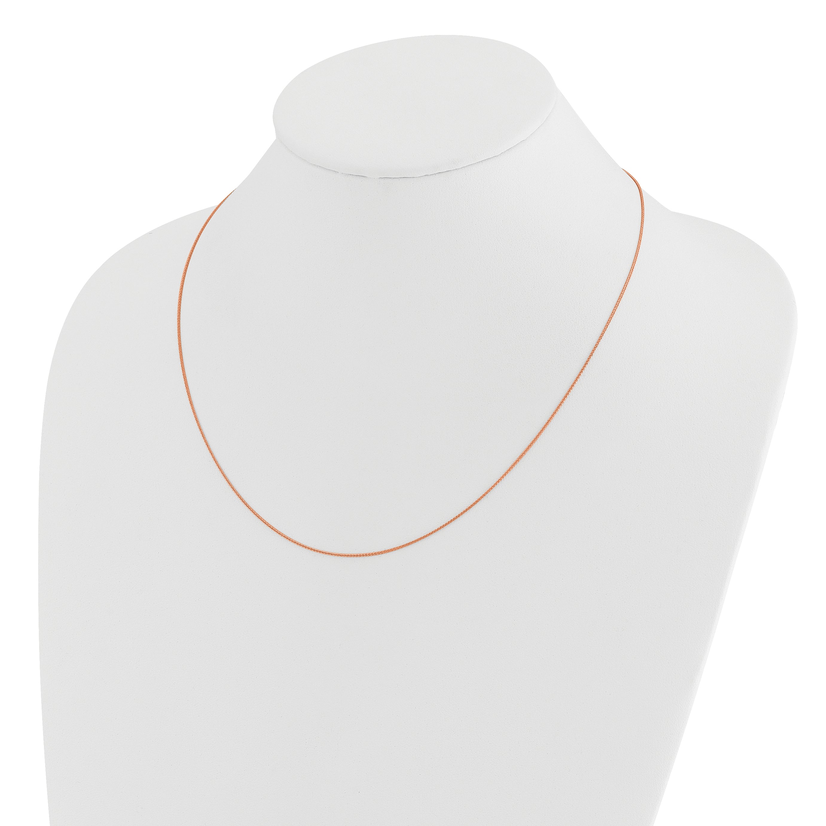 22 Inch 14K Rose Gold Adjustable .85mm Wheat Chain Necklace