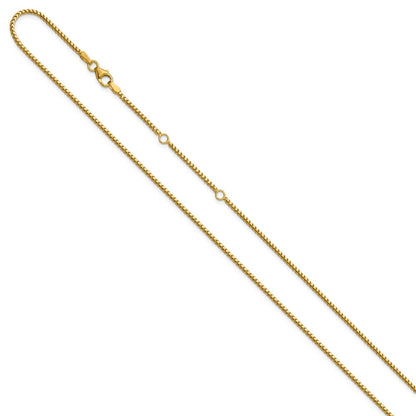 2 Inch 14K Yellow Gold 1.5mmmm Franco 1In+1In Adjustable Chain Necklace