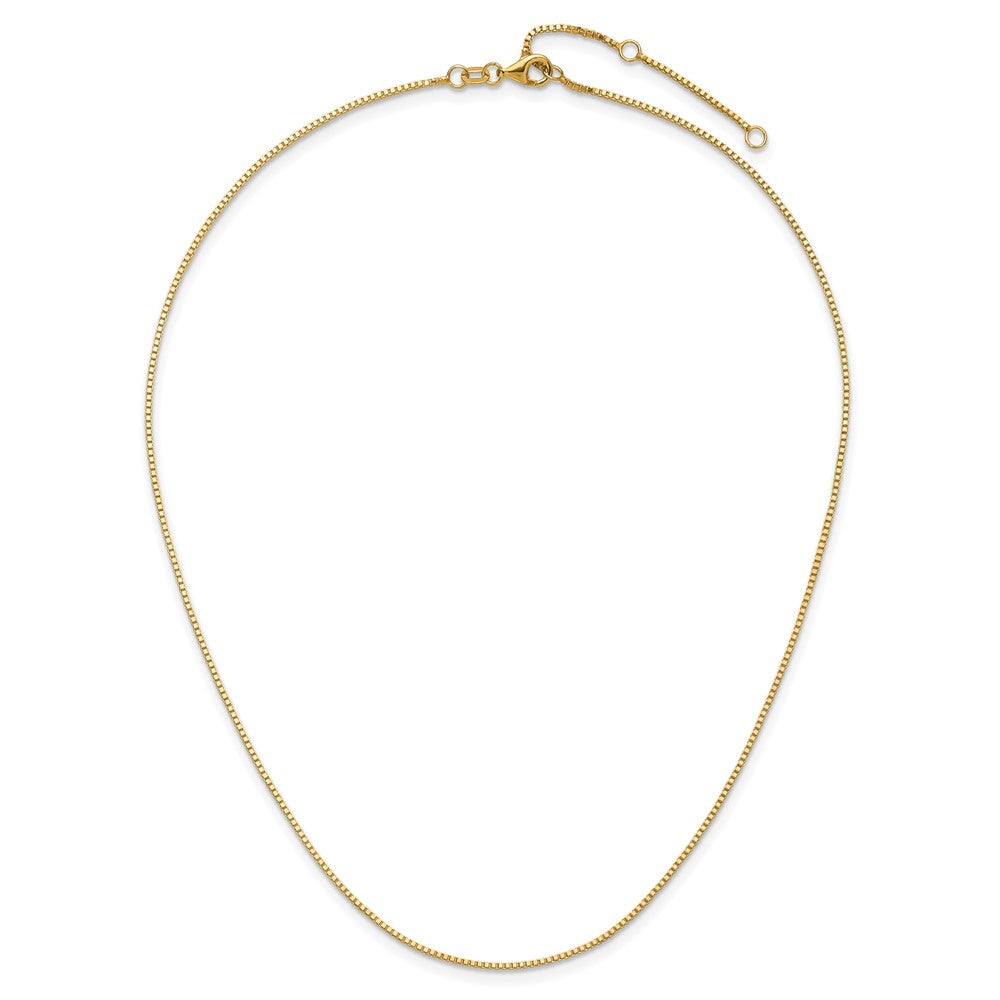 26 Inch 14K Yellow Gold 1mm Box 2In+2In Adjustable Chain Necklace