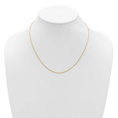 2 Inch 14K Yellow Gold 1mm Box 1In+1In Adjustable Chain Necklace