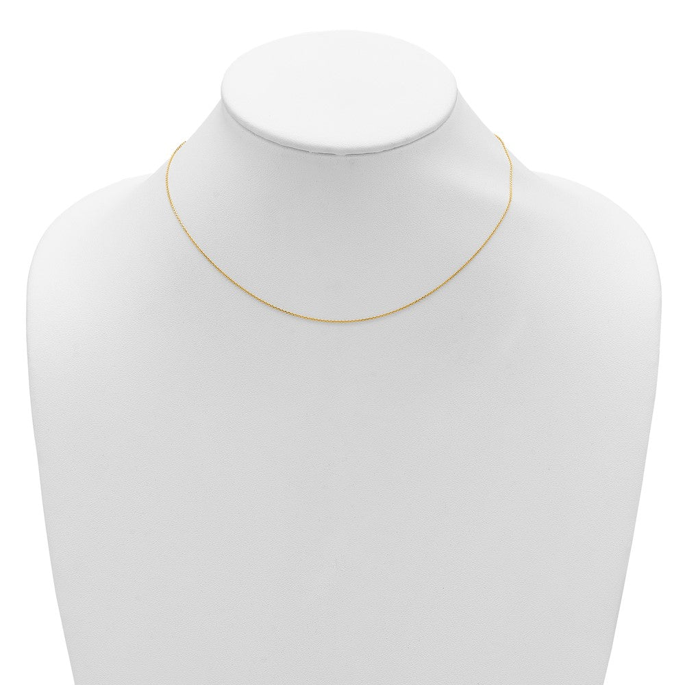 18 Inch 14K Yellow Gold .85mm D/C Square Cable 1In+1In Adjustable Chain Necklace