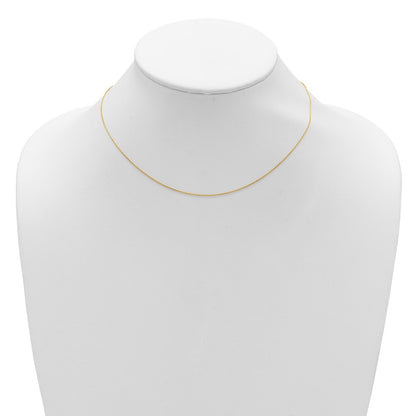 18 Inch 14K Yellow Gold .85mm D/C Square Cable 1In+1In Adjustable Chain Necklace