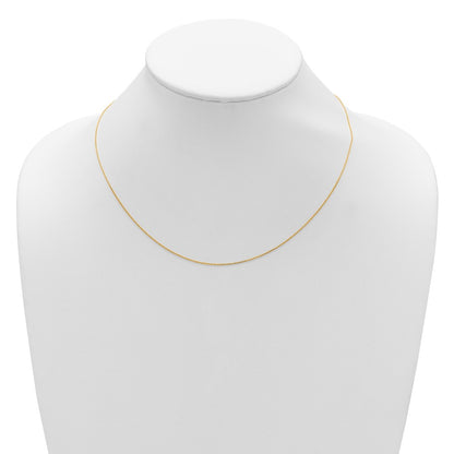 2 Inch 14K Yellow Gold .85mm D/C Square Cable 1In+1In Adjustable Chain Necklace