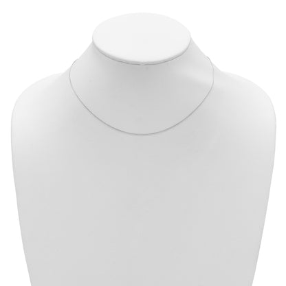 2 Inch 14K White Gold .85mm D/C Square Cable 1In+1In Adjustable Chain Necklace