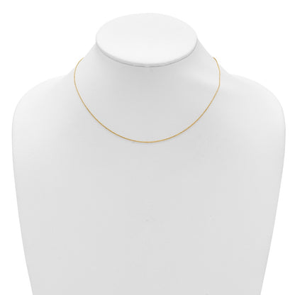 18 Inch 14K Yellow Gold 1mm D/C Square Cable 1In+1In Adjustable Chain Necklace